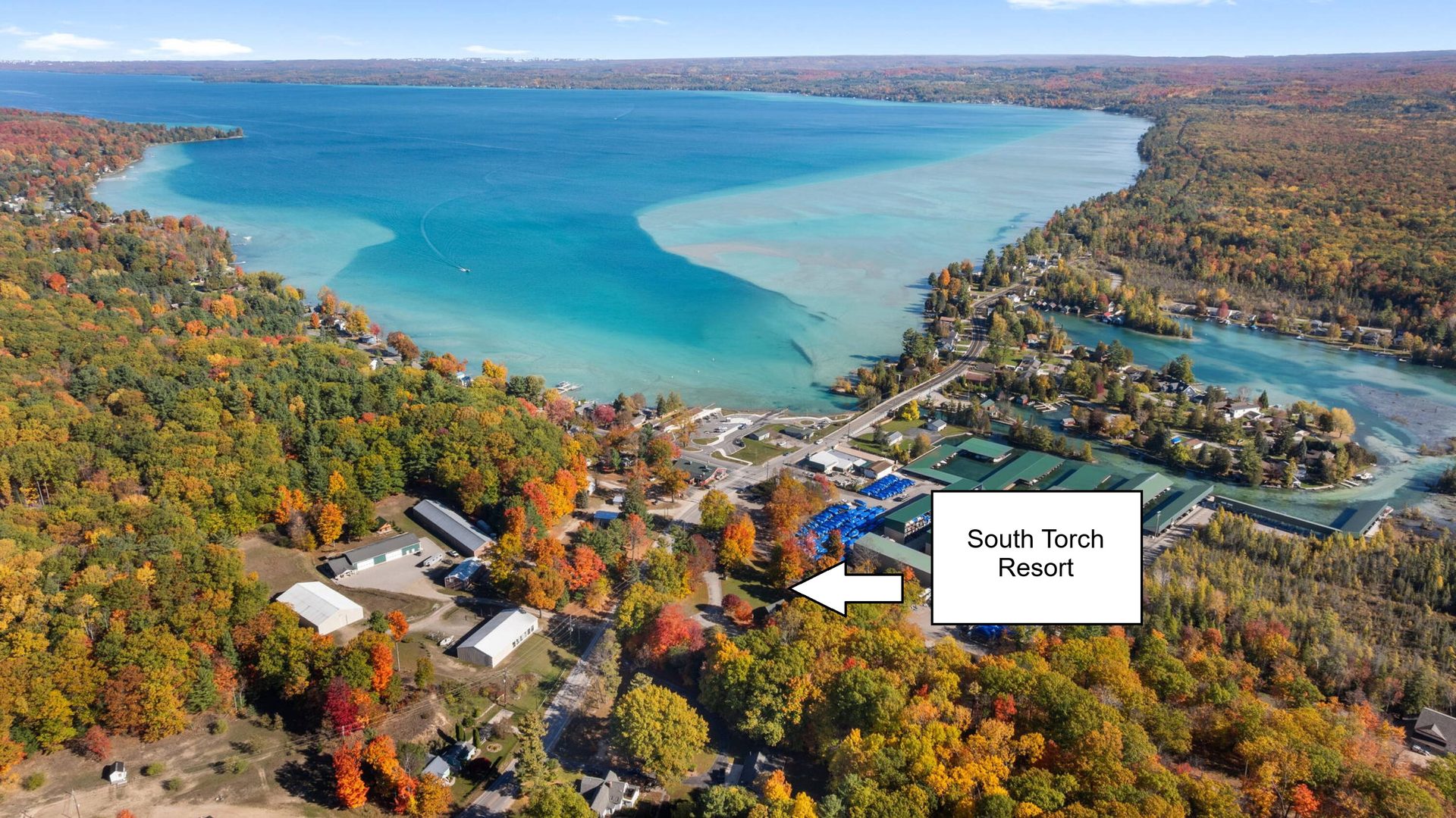 Torch Lake aerial view